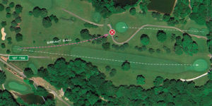Errant golf ball accident parallel opposing holes